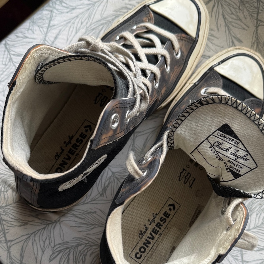 Converse Black and Brown High-Top Sneakers - Picture 8 of 9